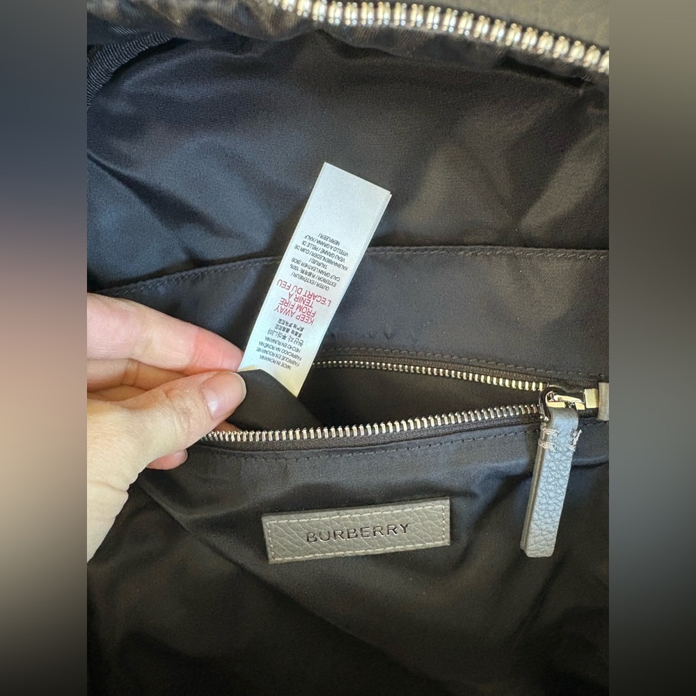 Burberry Charcoal Gray Minimalist Backpack with Embossed Branding - Abbeydale - Picture 11 of 11
